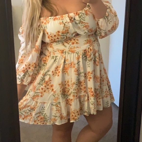 Amazon Dress! Orange, light green and white! - Picture 4 of 4